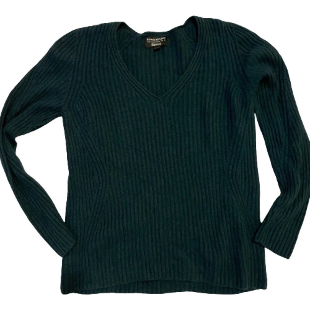Banana Republic Teal V-Neck Sweater